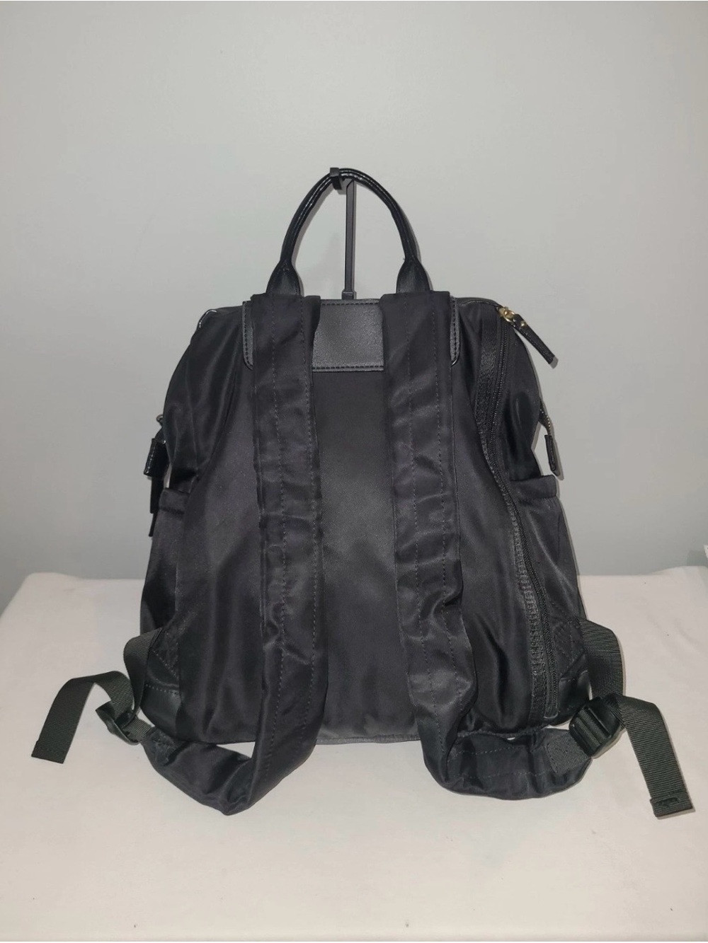 Tutilo Boost Backpack Black Nylon Vegan Leather Trim Laptop Bag - Picture 4 of 16